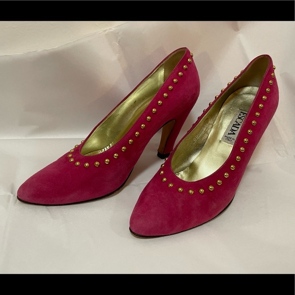 Escada | Shoes | Vintage Escada Fuschia Pumps With Gold Studs | Poshmark